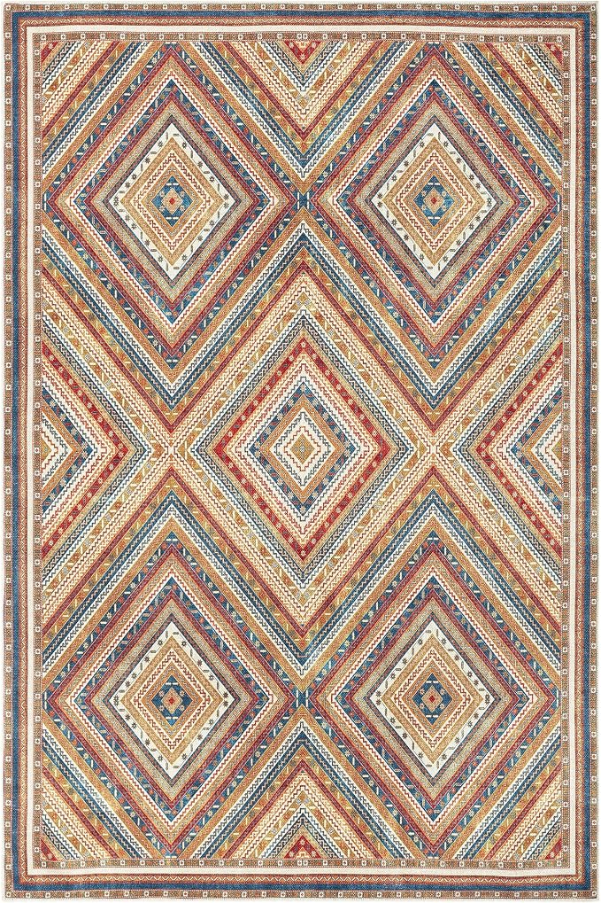 Keen Home Design 9x12 Rug - Machine Washable Area Rug with Non-Slip Backing, Ideal for Living Room, Dining Room, Bedroom - Vintage, Easy Clean, Durable, Low Pile Rug - (9' x 12')