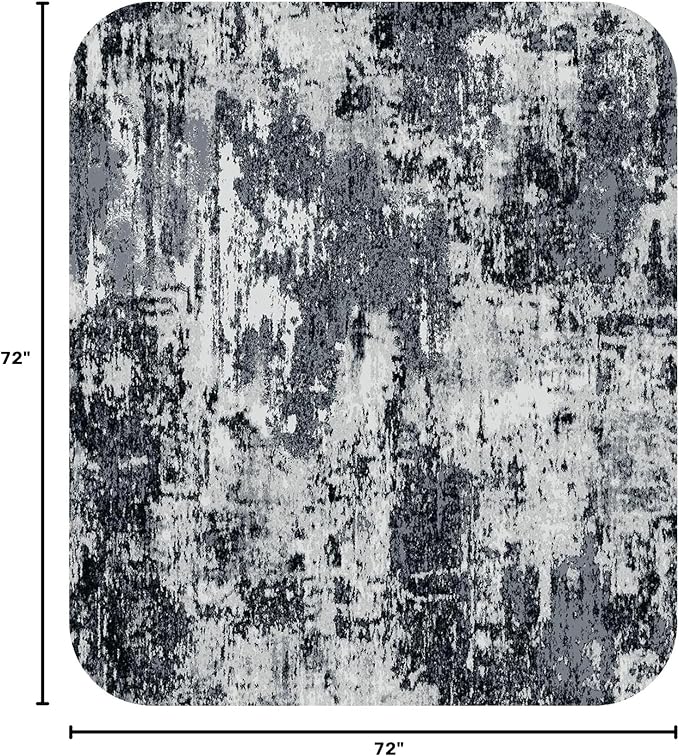 RELEANY Washable Area Rugs 6ft Non-Slip Modern Abstract Soft for Living Room Entryway Bedroom Kitchen, Print Pattern, Black Navy Blue Gray