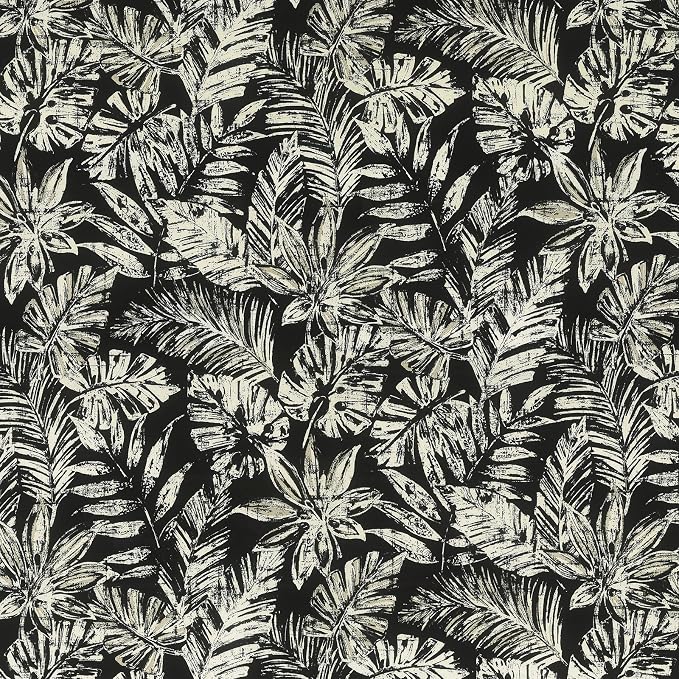 LVTXIII Outdoor/Indoor Lumbar Pillows, Decorative Patio Lumbar Cushions, Fluffy Water Repellent Garden Cushions for Home Patio Coach Sofa Use, 12×20 Inch, Pack of 2, Tropical Leaf Black