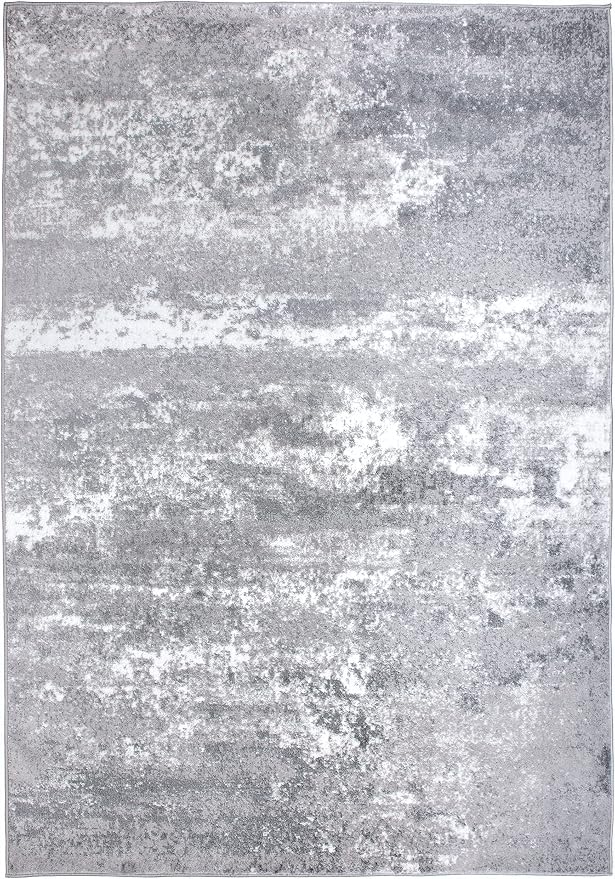 Rugshop Watercolor Distressed Modern Bohemian Area Rug Gray 7'10" x 10'