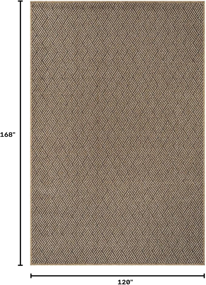Luul Home Easy Jute Rugs 10x14 Herringbone Natural Color Living Room Indoor Outdoor Area Rug for Patio and Kitchen Rug High Traffic Washable Easy to Clean Solid Boho Woven Design Carpet (10 x 14)