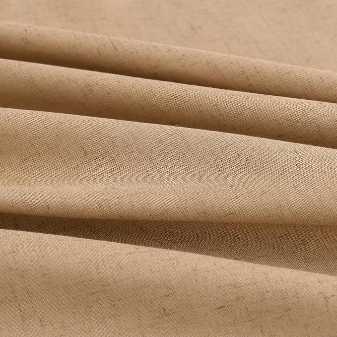 Aersas Camel Pinch Pleated Linen Curtains 2 Panels Set for Living Room Bedroom Semi Sheer Large Windows Light Filtering Sliding Glass Door Curtain Farmhouse Rustic Decorations 40x108 9 FT