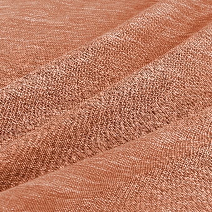 MYSKY HOME Burnt Orange Curtains for Bedroom 84 Inch Length, Living Room Curtains & Drapes Boho Semi Sheer Light Filtering for Sliding Glass Door Windows Soft Elegant, 50" x 84", Orange, 2 Panels