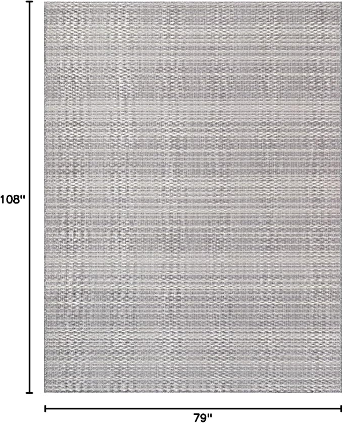 Luul Home Stripe Outdoor Rug 6x9 Washable Outside Carpet for Indoor Patio Porch Waterproof Easy Cleaning Non Shedding Area Rugs Gray 6 x 9