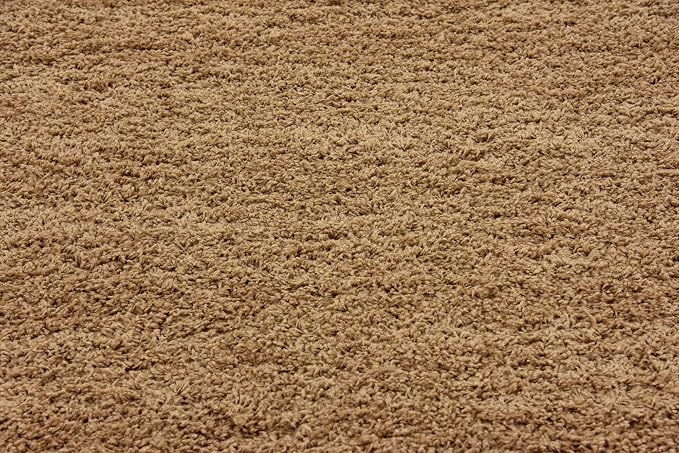 Unique Loom Solid Shag Collection Area Rug (7' 10" Square, Sandy Brown)