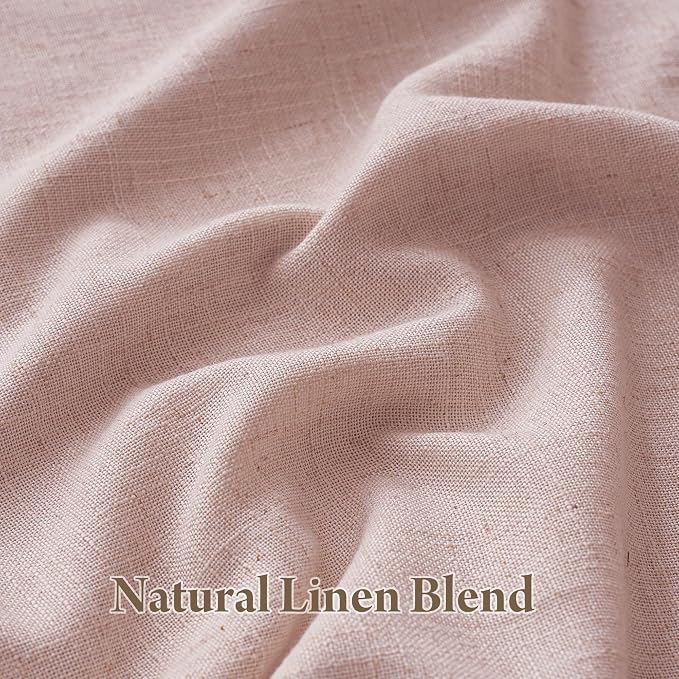 RYB HOME Pink Blackout Pinch Pleated Linen Curtains, 100% Blackout Thermal Insulated Textured Neutral Curtains for Girls Baby Kids Room, 40" W x L84 L, 2 Panels Set