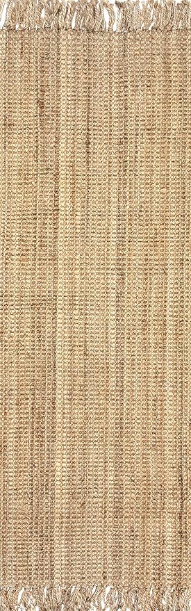 nuLOOM Daniela Natural Solid Flatweave Runner Rug, 2' x 6'