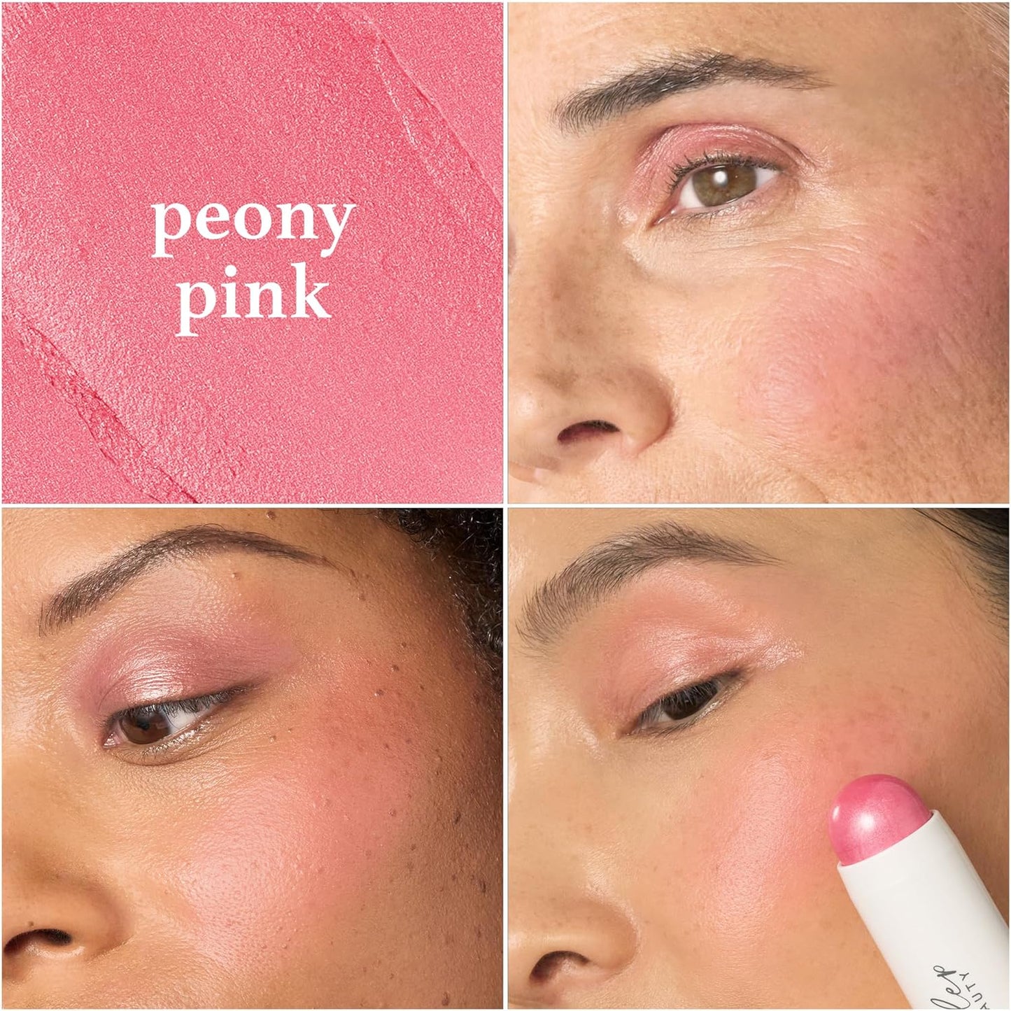 Julep Skip The Brush Cream to Powder Blush Stick - Peony Pink - Blendable and Buildable Color - 2-in-1 Blush and Lip Makeup Stick