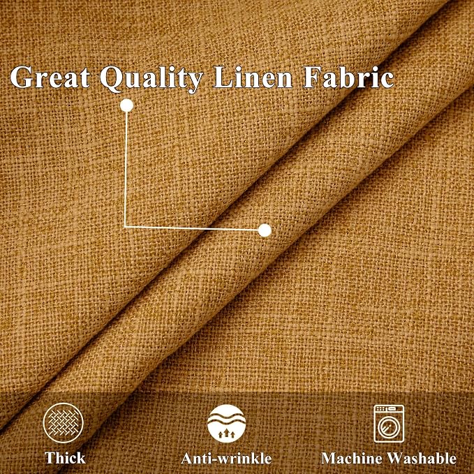 decorUhome Bronze Faux Linen Outdoor Throw Pillow Covers 20x20 Set of 2 | Fall Decorative Textured Neutral Modern Farmhouse Pillow Covers with Stitched Edge for Couch Sofa Bed Living Room