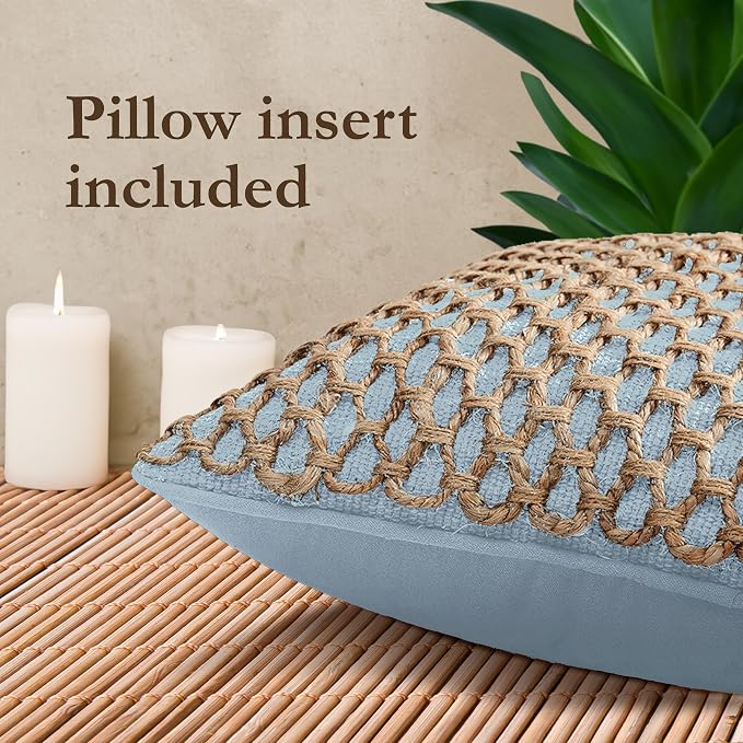 Boho Living 12x20 Light Blue Throw Pillow Covers Pillow Insert Included - Pack of 1