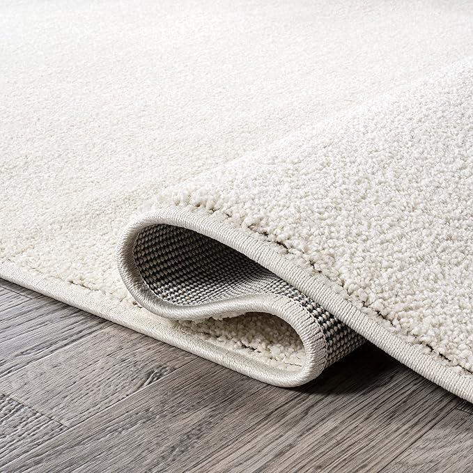 JONATHAN Y Haze Solid Low-Pile Cream Runner Rug 2x12, Coastal,Bohemian,Minimalist,Classic, Easy-Cleaning for Living Room,Bedroom,Kitchen,Pet Friendly,Non-Shedding (SEU100T-212)