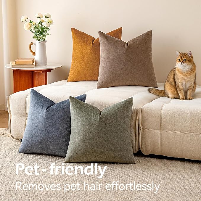 a moment Waterproof Throw Pillow Covers Set of 4,22x22 Inch Outdoor Stain Resistant Pet Friendly Pillowcases Cushion Covers for Patio Sofa and Living Room,Desert Grove
