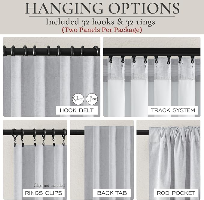 Light Gray 100% Blackout Linen Curtains 120 Inches Extra Long 2 Panels Set for Kids Boys Room,Modern Pleated Ceiling Track Curtain for Large Window Drapes Heavy Thermal Privacy for Nursery(50"Wx120"L)