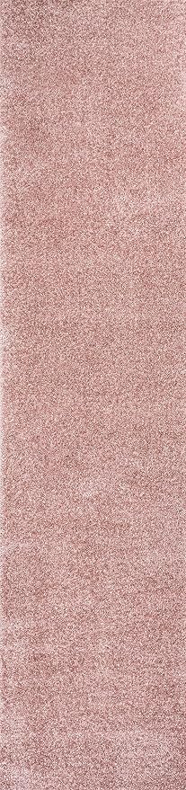 JONATHAN Y Haze Solid Low-Pile Pink Runner Rug 2x8, Coastal,Bohemian,Minimalist,Classic, Easy-Cleaning for Living Room,Bedroom,Kitchen,Pet Friendly,Non-Shedding (SEU100P-28)