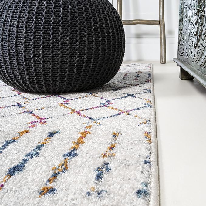 JONATHAN Y Boho Vintage Diamond Cream/Multi Indoor Area Rug 3X5 ft, Moroccan Hype for Living Room, Bedroom, Kitchen, Office, Easy-Cleaning, High Traffic, Pet-Friendly, Non-Shedding (MOH101H-3)