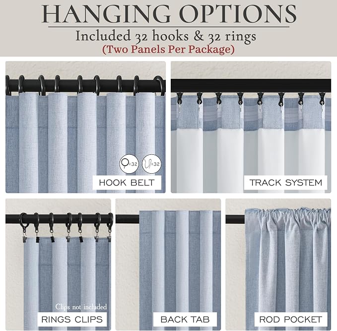 Dusty Blue Blackout Nursery Curtains 90 Inch Length for Kids/Boys Rooms/Bedroom, Floor to Ceiling Track Pleated Window Drapes with Hooks Linen Winter Thermal Coastal Light Blue(50"Wx90"Lx 2Panels)