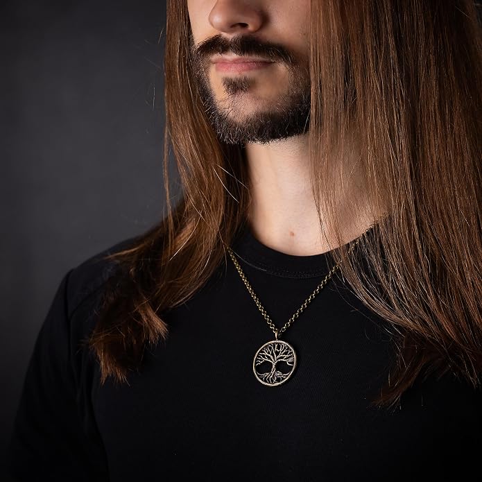 Baldur Jewelry - Handcrafted Yggdrasil Viking Norse World Tree of Life Pendant Necklace Amulet Jewelry | 925 Sterling-Silver Tree of Life Necklace | Viking Gifts |Jewelry for Men Women