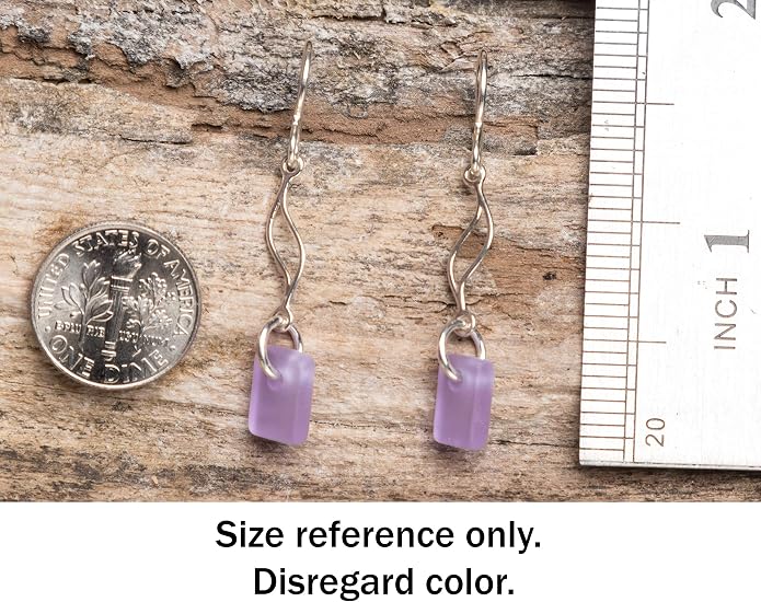 Journey Sea Glass Earrings - Sterling Drop Beach Earrings for Women by EcoSeaCo, using sustainable, recycled and repurposed material. Handmade Jewelry in the USA
