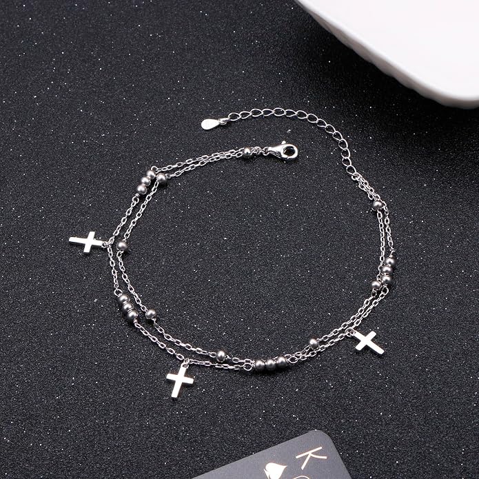 Alphm Anklet for Women S925 Sterling Silver Adjustable Plus Foot Plus Ankle Bracelet Jewelry