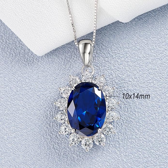 Wuziwen 925 Sterling Silver Princess Diana Kate Middleton Pendant Necklace for Women Jewelry Gift for Her