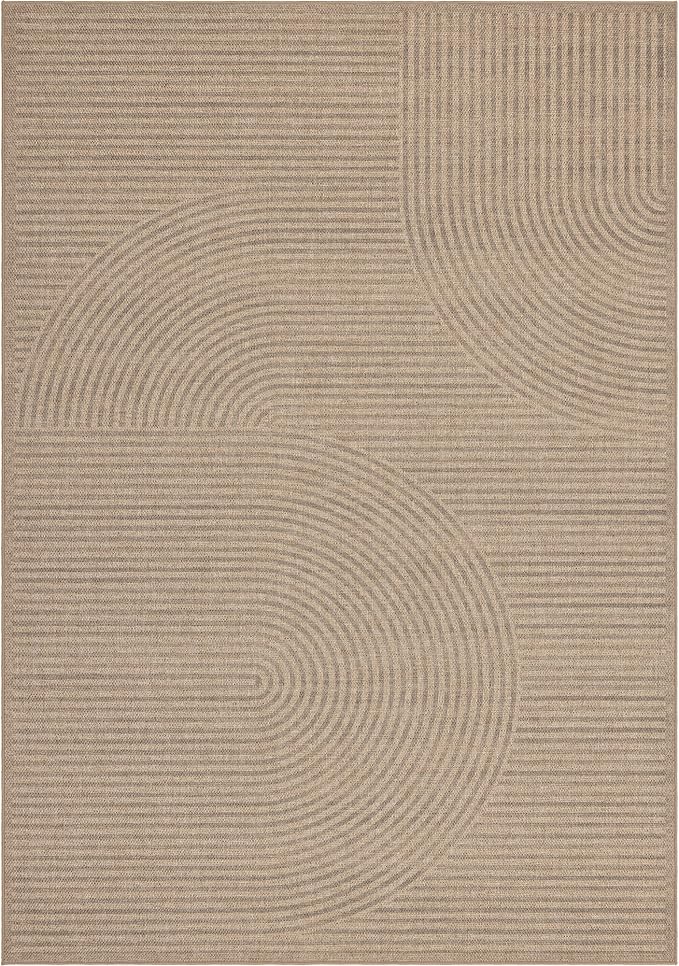 Non-Slip Jute Rug for Entryway: 2x3 Outdoor Mat - Swirl Curved Pattern | Safe Walking for Family All Day and Help with Cutting Slip Falls by 70%