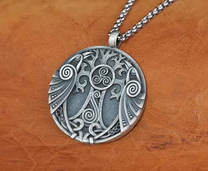 Baldur Jewelry - Handcrafted Yggdrasil Viking Norse World Tree of Life Pendant Necklace Amulet Jewelry | 925 Sterling-Silver Tree of Life Necklace | Viking Gifts |Jewelry for Men Women
