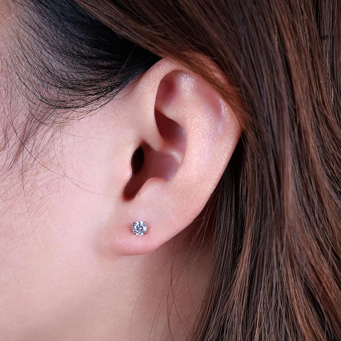Limerencia 2Pcs 18g Titanium Internally Threaded Tragus Piercing Jewelry Nose Studs Flat Back Earrings Labret, Lip, Helix, Cartilage, Conch, Medusa Piercing for Women Men Sensitive Ears