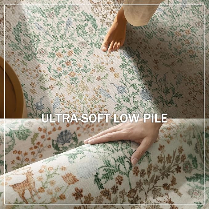 8x10 Washable Rugs for Living Room: Bedroom Area Rug Stain Resistant Non Slip Low Pile Lightweight Soft Carpets for Dining Room Kitchen Nursery Kids Room Playroom Home Office Indoor