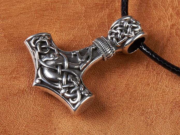 Baldur Jewelry - Thors Hammer Necklace Pendant Mjölnir - Viking Norse Thor Hammer Pendant Viking Jewelry - Thor Necklace - Thor Gifts for Men - Viking Necklace for Men