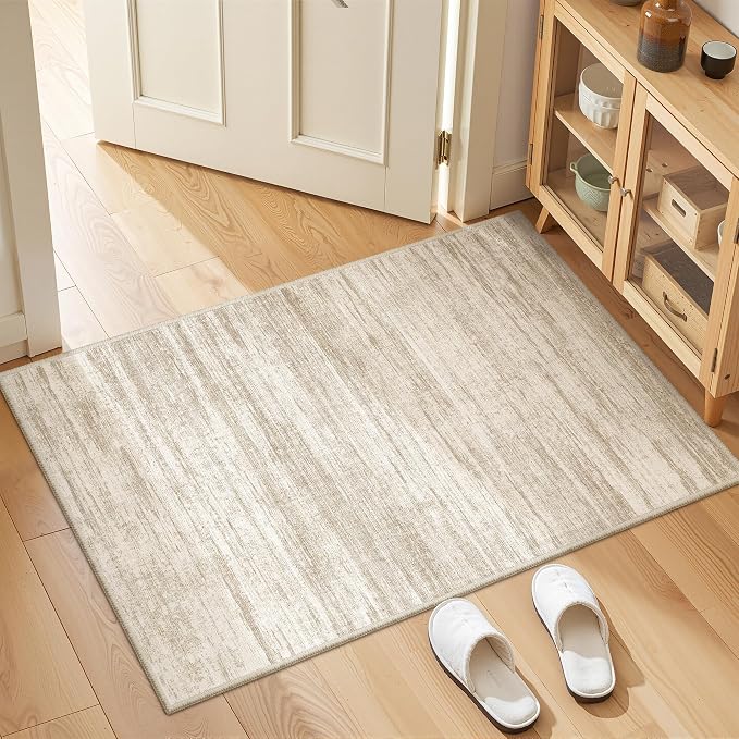2x3 Rug Non Slip, Small Washable Entryway Rug,Brown | Welcome Mat,Runner for Kitchen,Front Door,Bathroom,Bedroom,Thin Area Rug,Soft Foldable Indoor Carpet,Stain Resistant