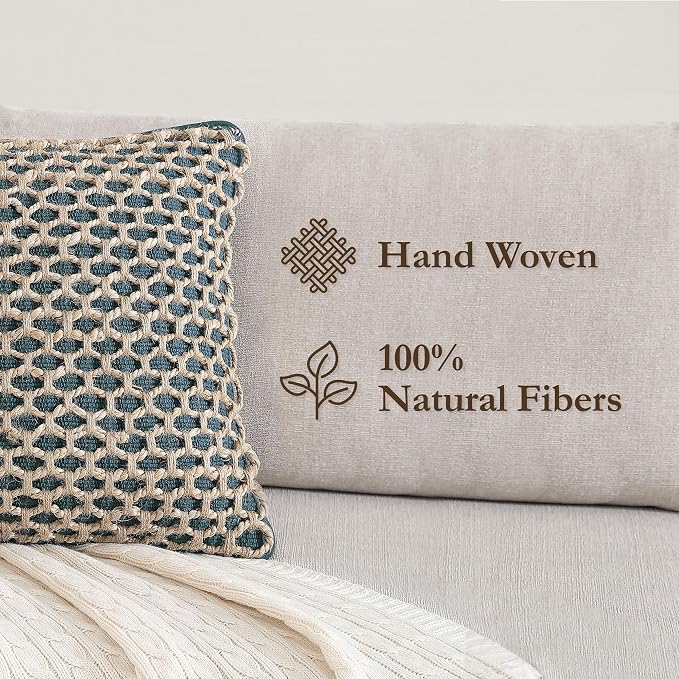 Boho Living 18x18 Indigo Throw Pillow Covers Pillow Insert not Included - Boho Pillow Covers Only, Pack of 2