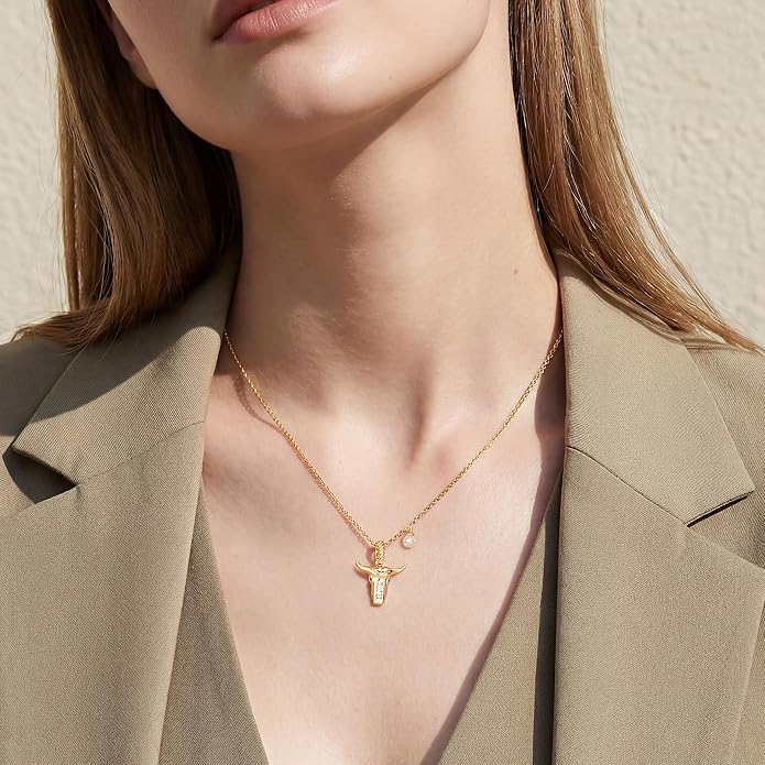 Fashion Dainty Necklace for Women - 14K Gold Plated Detachable Pendant with Cubic Zirconia Accent, Hypoallergenic Layering Jewelry for Women, Trendy Storm Charm Necklace for Daily Wear & Gifting