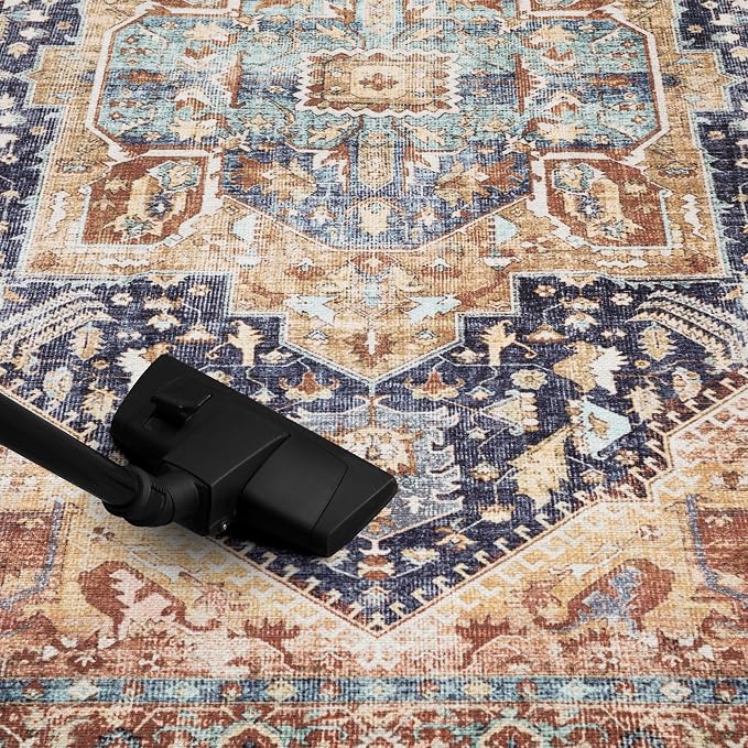 Keen Home Design 2x3 Rug - Machine Washable Entry Rug with Non-Slip Backing, Ideal for Enteryway, Kitchen, Bathroom, Laundry Room - Vintage, Easy Clean, Durable, Low Pile Rug - (2' x 3')