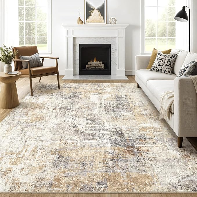 7x10 Area Rug Living Room: Washable Large Abstract Modern Soft Rugs Stain Resistant Indoor Floor Non-Slip Accent Carpet for Young Career Worker Aged 25-34 - Bedroom Playroom Office Dining Room