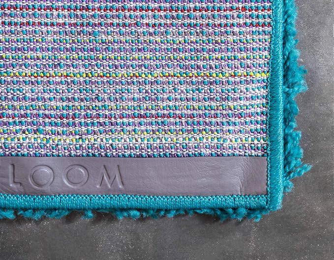 Unique Loom Solid Shag Collection Area Rug (2' 2" x 3' 1" Rectangle, Deep Aqua Blue)