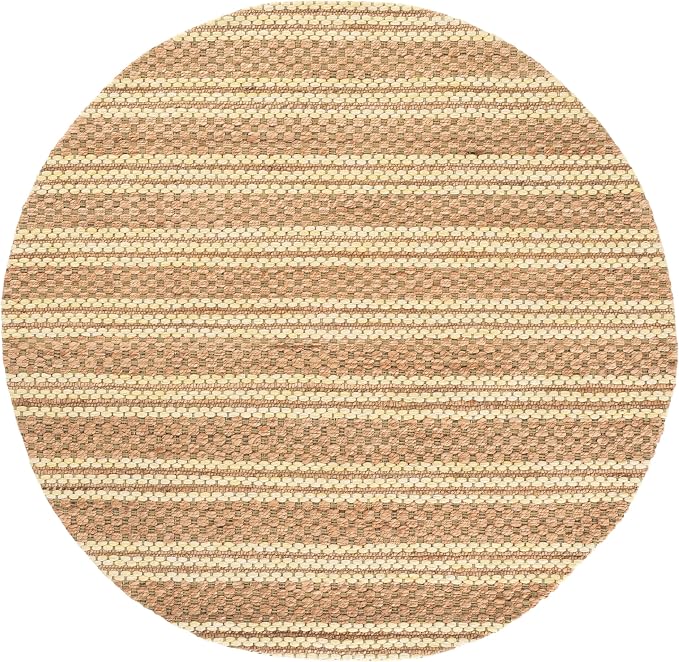 Martha Stewart X SAFAVIEH Collection Area Rug - 6' Round, Natural & Yellow, Handmade Wool & Jute, Ideal for Living Room, Bedroom, Dining Space (MSR9528D)