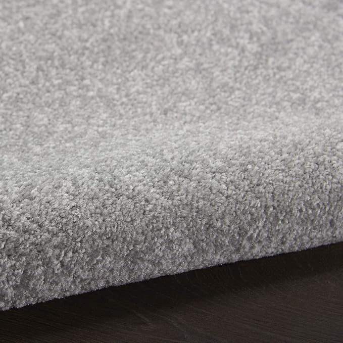 Nourison Home Nourison Essentials Silver Grey 6' x Round Area Rug - Easy Clean, Non Shedding, Bed Room, Living Room, Dining Room, Kitchen (6' x Round)