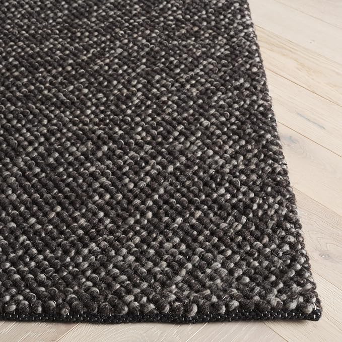 SAFAVIEH Natura Runner Rug 2'3"x11', Wool Knotted Black & Grey NAT425Z