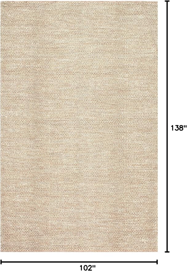 nuLOOM Alessi Tan Solid Hand Woven Area Rug, 9' x 12' | Nuloom Alessi Solid 9' x 12' Area Rug for Living Room Bedroom Dining Room, Tan