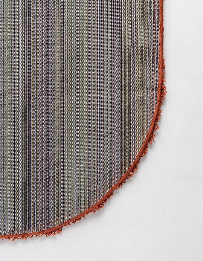 Unique Loom Solid Shag Collection Area Rug (5' 1" x 8' Oval, Terracotta)