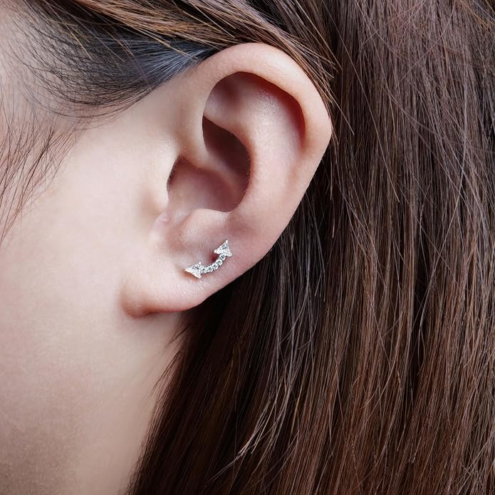 limerencia 18G Hypoallergenic Titanium Tragus Body Piercing Jewelry Set Flat Back Piercing Studs Earrings for Women Cartilage Helix Conch Medusa