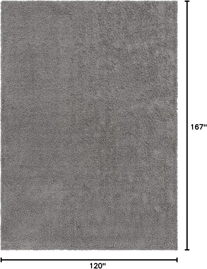 Unique Loom Solid Shag Collection Area Rug (10' x 13' 11" Rectangle, Cloud Gray)