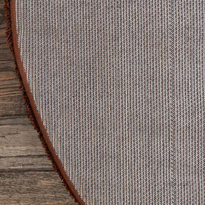 Unique Loom Solid Shag Collection Area Rug (5' 1" x 8' Oval, Chocolate Brown)