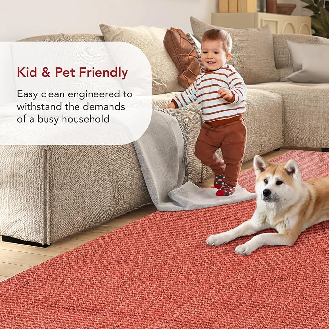 nuLOOM Daniela Brick Solid Flatweave Area Rug, 6' x 9'
