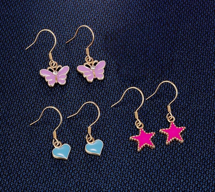 33 Pairs Stainless Steel Cartoon Earrings for Girls - Hypoallergenic Colorful Stud Earing Set, Mix & Match Cute Earring for Teens, Kids, Doll Dressup Accessories