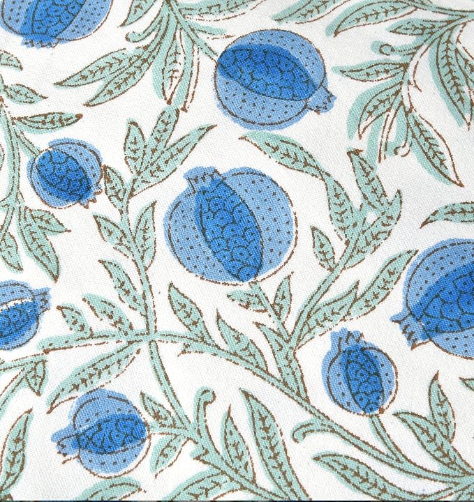 Ridhi Block Print Queen Blue Pillow Cover 18" x 18" (Pack of 2) Decorative Couch Pillows for Living Room, Farmhouse Chic Boho Cute Outdoor Pillows Covers Gifts for Spring, Mother's Day