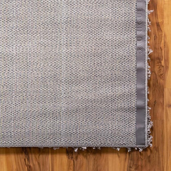 Unique Loom Solid Shag Collection Area Rug (2' x 6' 5" Runner, Cloud Gray) | Modern Solid rug, stain and water resistant, doesn't shed, easy to clean, kid and pet friendly. Ideal for the bathroom.