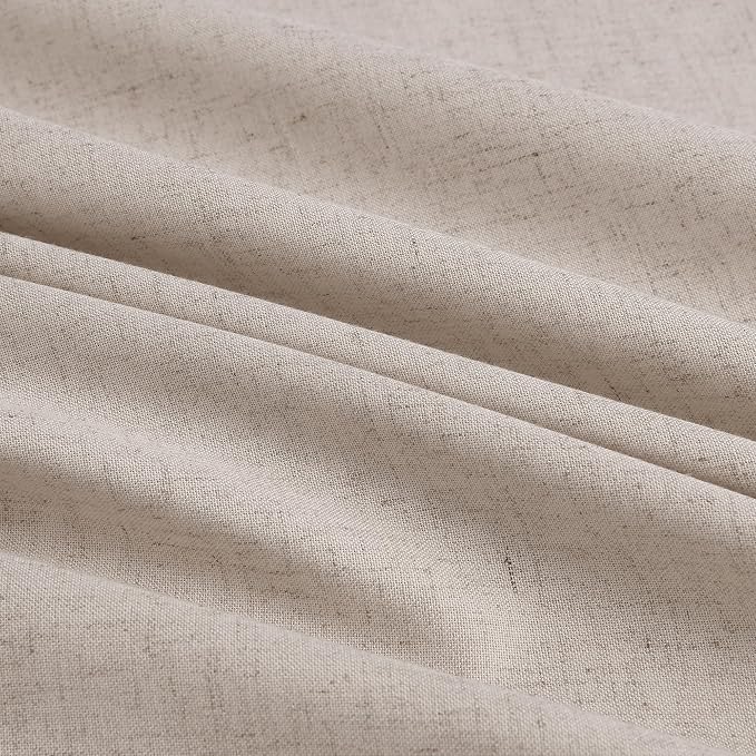 Taupe Burlywood Pleated Linen Curtains 90 Inches Long for Living Room Dining 2 Panels Pinch Pleat Drapes Hooks Rings Rustic Farmhouse Light Filtering Semi Sheer 90 Inch Curtain for Bedroom Tan Beige