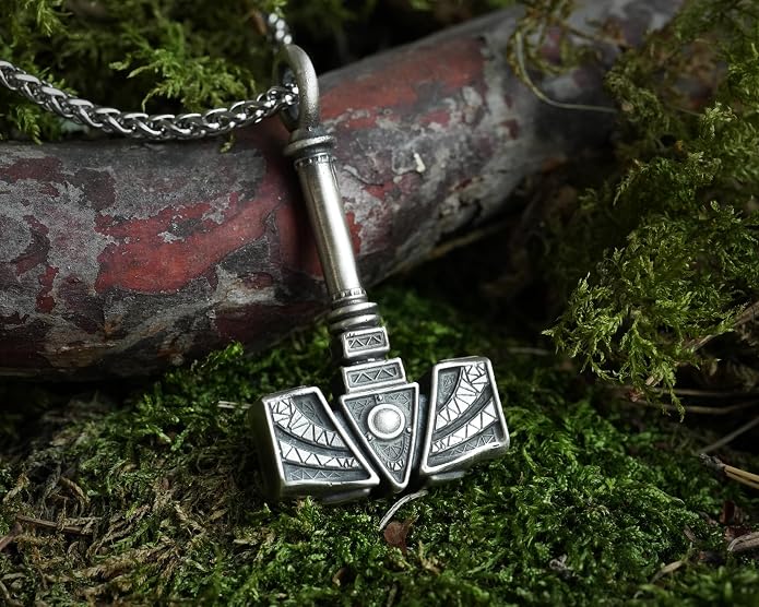 Baldur Jewelry - Thors Hammer Necklace Pendant Mjölnir - Viking Norse Thor Hammer Pendant Viking Jewelry - Thor Necklace - Thor Gifts for Men - Viking Necklace for Men