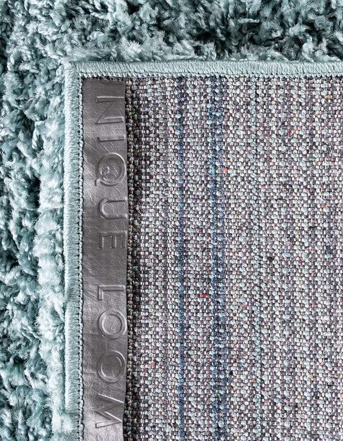 Unique Loom Solid Shag Collection Area Rug (4' 1" x 6' 1" Rectangle, Light Slate Blue)